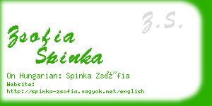 zsofia spinka business card